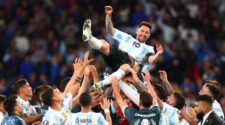 Messi festeja el logro de la Finalissima