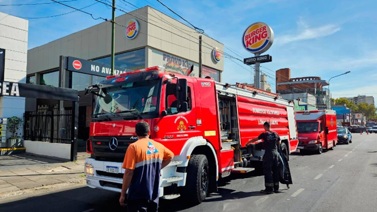 Incendio en la cocina del Burger King de Lomas de Zamora