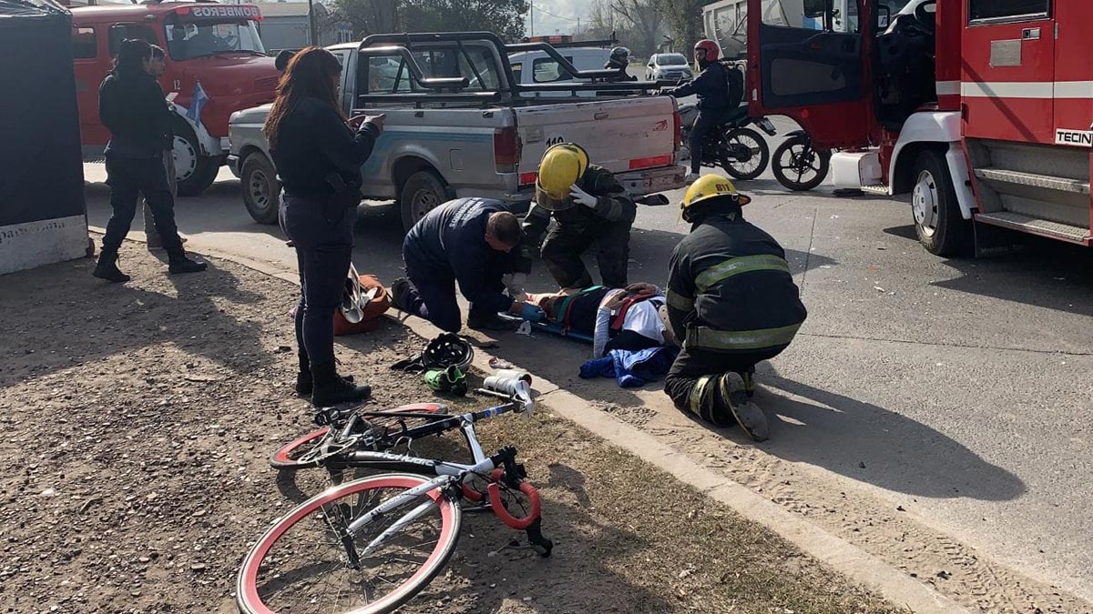 Un ciclista fue atropellado en Longchamps
