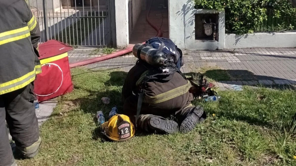 Incendio en Lanús: los bomberos le salvaron la vida a un gatito