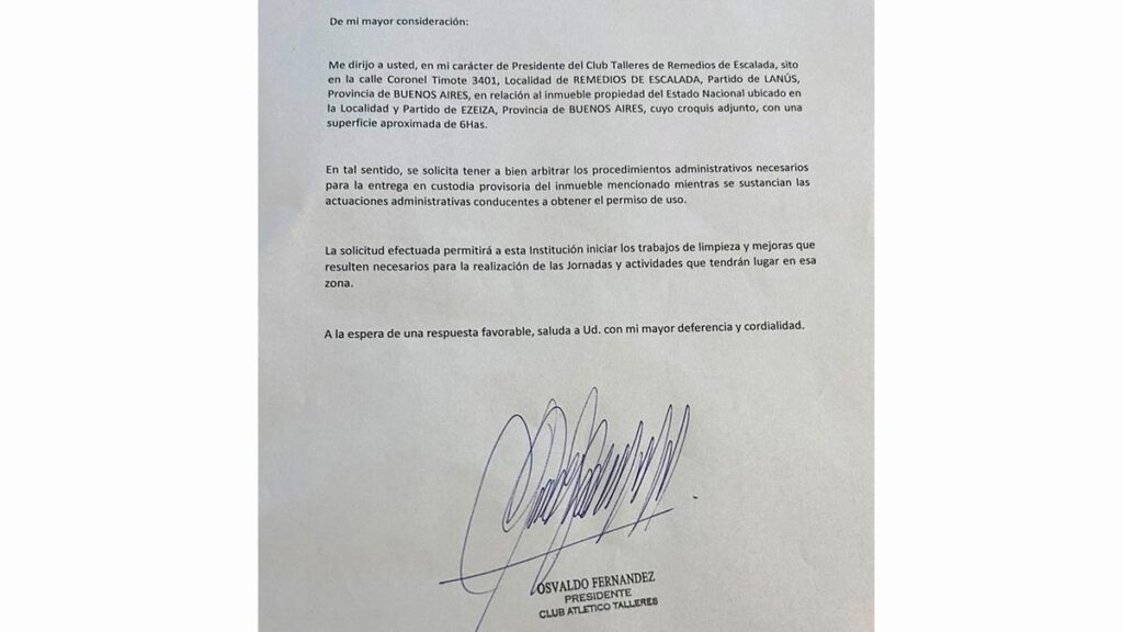 Talleres tendrá su propio predio en Ezeiza