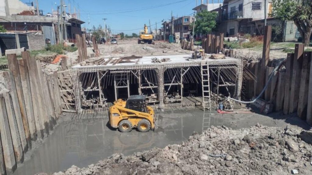 Estación de bombeo de Santa Catalina, en obra.