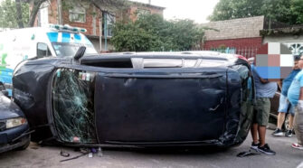 choque y vuelco en Claypole