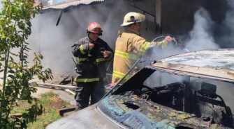 Incendio en taller mecánico de Malvinas Argentinas