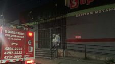 principio de incendio en un supermercado