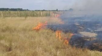 incendio de pastizales en Canning