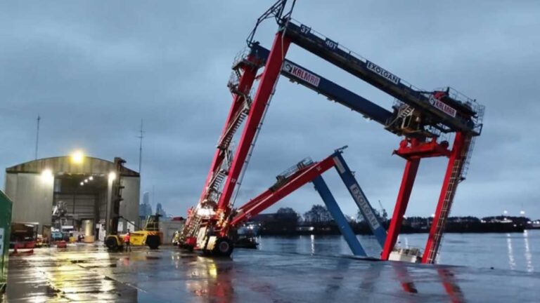 Puerto Dock Sud: derrumbe por el temporal